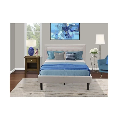 East West Furniture FN08F-1GA08 2-piece Platform Full Size Bed Set with 1 Wood Bed Frame and a Wood Nightstand