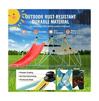 Slickblue Geometric Climbing Dome with Slide, 72" x 96" x 36", For 2-3 Kids, Ages 3-9