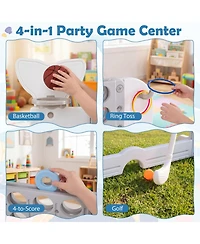 Sugift 4-in-1 Giant 4-to-Score Yard Game Set, Adjustable Height, 55" x 18.5" x 42.5", Ages 5+