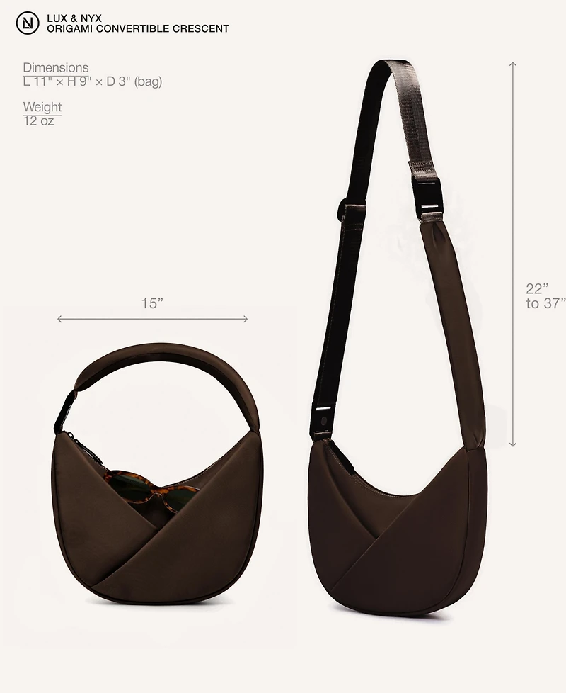 Origami Crescent Handbag Crossbody Bag For Women