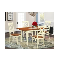East West Furniture 5 Piece small Kitchen Table set for 4-Table and 4 Kitchen Chairs