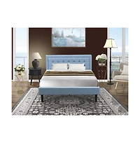 East West Furniture FN11Q-1GO15 2-Piece Platform Bedroom Furniture Set with 1 Platform Bed and a Wood Nightstand