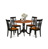 East West Furniture 5 Piece Dining room set with a Dining Table and 4 Dining Chairs
