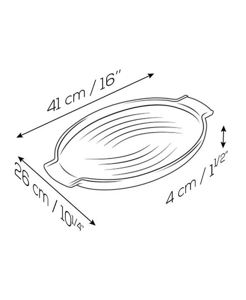 Peugeot Grill to Table Oval Ceramic Grill Dish, 16"
