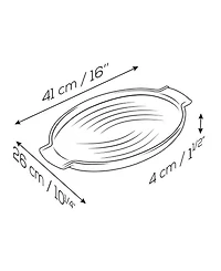 Peugeot Grill to Table Oval Ceramic Grill Dish, 16"