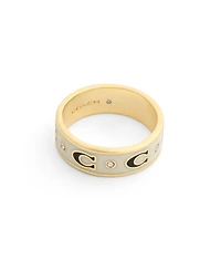 Coach Faux-Stone Signature C Enamel Band Ring