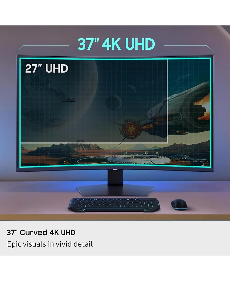 Samsung Odyssey G7 LS37FG75DENXZA 37" 4K Uhd Va Curved Gaming Monitor, 165Hz