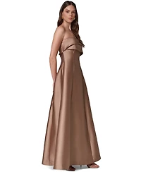 Donna Karan New York Women's Strapless Pleated Mikado Gown