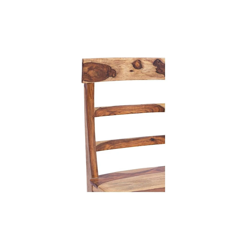 Porter Designs Taos Solid Sheesham Wood Counter Chair, Natural (Set of 2)