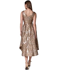 Donna Karan New York Women's Sleeveless Metallic Jacquard Fit-and-Flare Dress