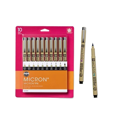 Sakura Pigma Micron Black Ink Multi-tip Set, 10 Pack