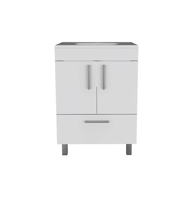 Tuhome Velloc 24"" Bathroom Vanity White White Mdf