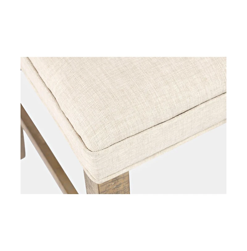 Jofran Modern Rustic Distressed Solid Wood Upholstered Parsons Stool (Set of 2)