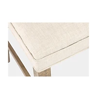 Jofran Modern Rustic Distressed Solid Wood Upholstered Parsons Stool (Set of 2)