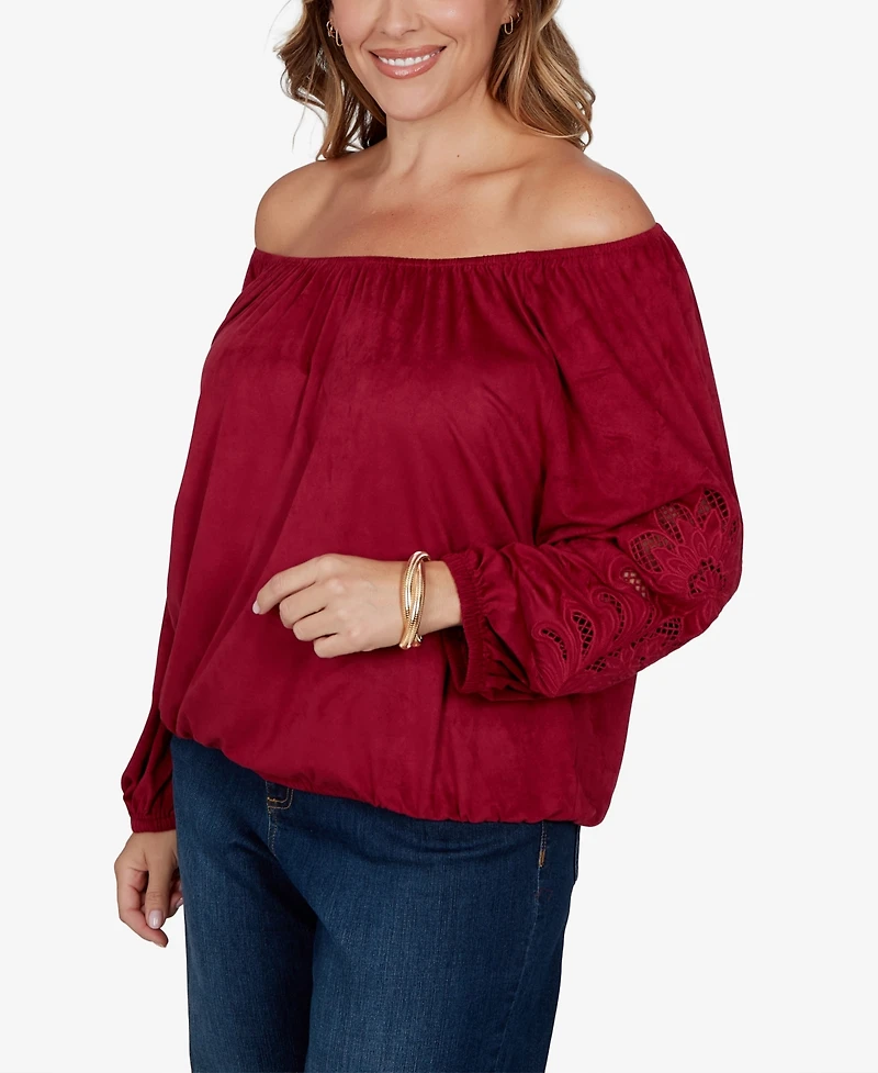 Ruby Rd. Plus Embroidered Scoop Neck Top