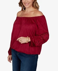 Ruby Rd. Plus Embroidered Scoop Neck Top