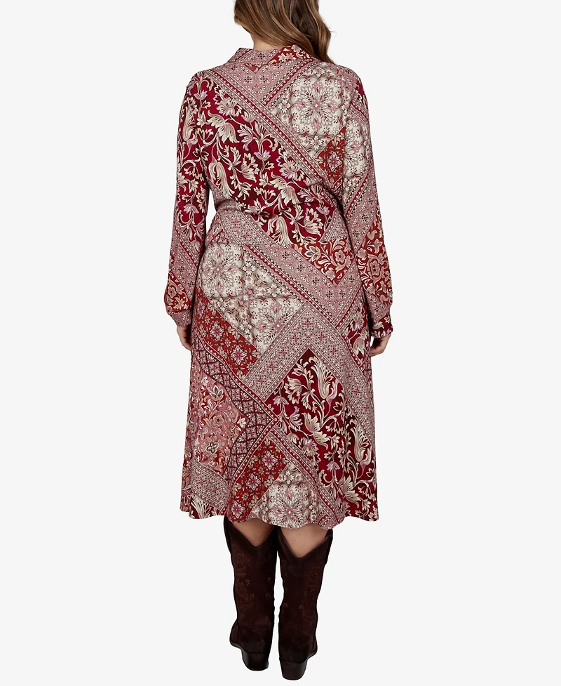 Ruby Rd. Plus Victorian Long-Sleeve Midi Shirt Dress