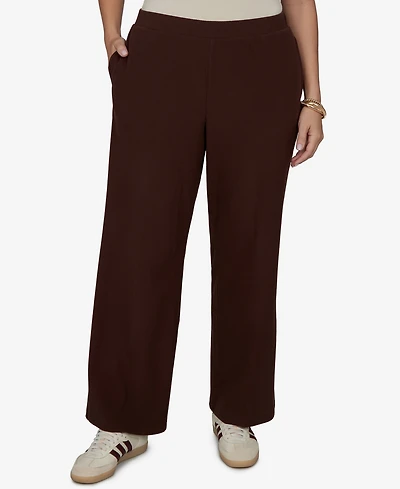 Ruby Rd. Plus Wide-Leg Pull-On Ribbed Pants
