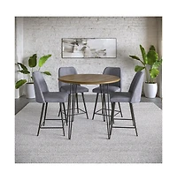 Jofran Mid-Century Modern Faux Leather Upholstered Counter Height Barstool (Set of 2