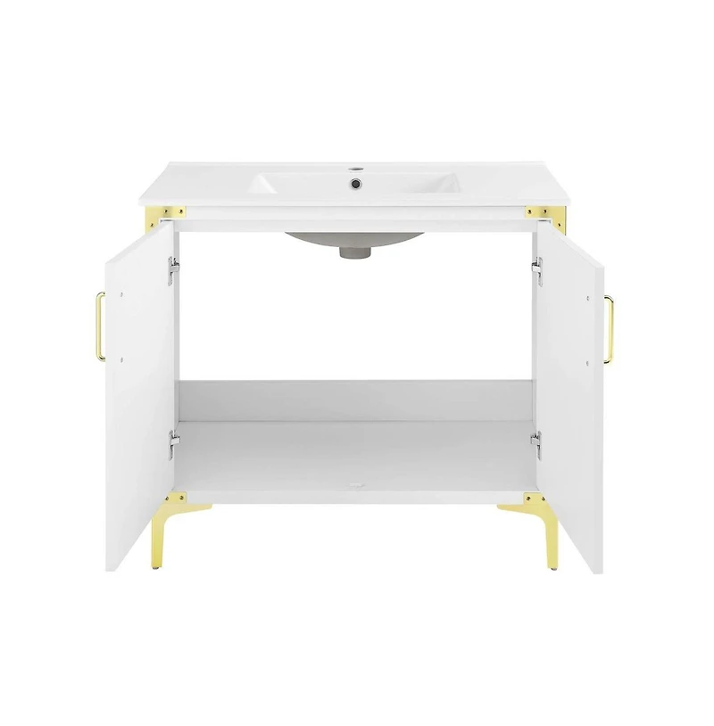 Swiss Madison Voltaire 36" Freestanding Bathroom Vanity in White with Sink Top