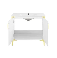 Swiss Madison Voltaire 36" Freestanding Bathroom Vanity in White with Sink Top