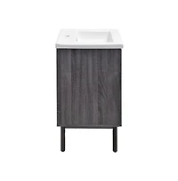 Swiss Madison Classe 18" Freestanding Bathroom Vanity in Black Oak with Sink Top