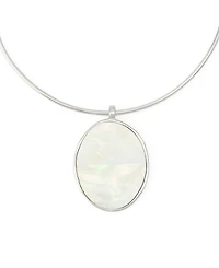 Robert Lee Morris Soho Imitation Pearl Reversible Pendant Collar Necklace