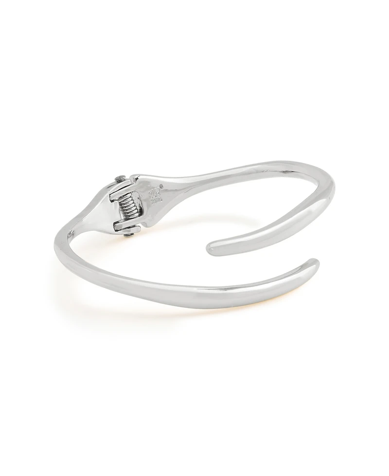 Robert Lee Morris Soho Rhodium Fluid Bypass Round Bangle Bracelet