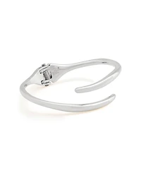 Robert Lee Morris Soho Rhodium Fluid Bypass Round Bangle Bracelet