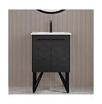 Swiss Madison Annecy 24" Freestanding Bathroom Vanity in Phantom Black with Sink Top