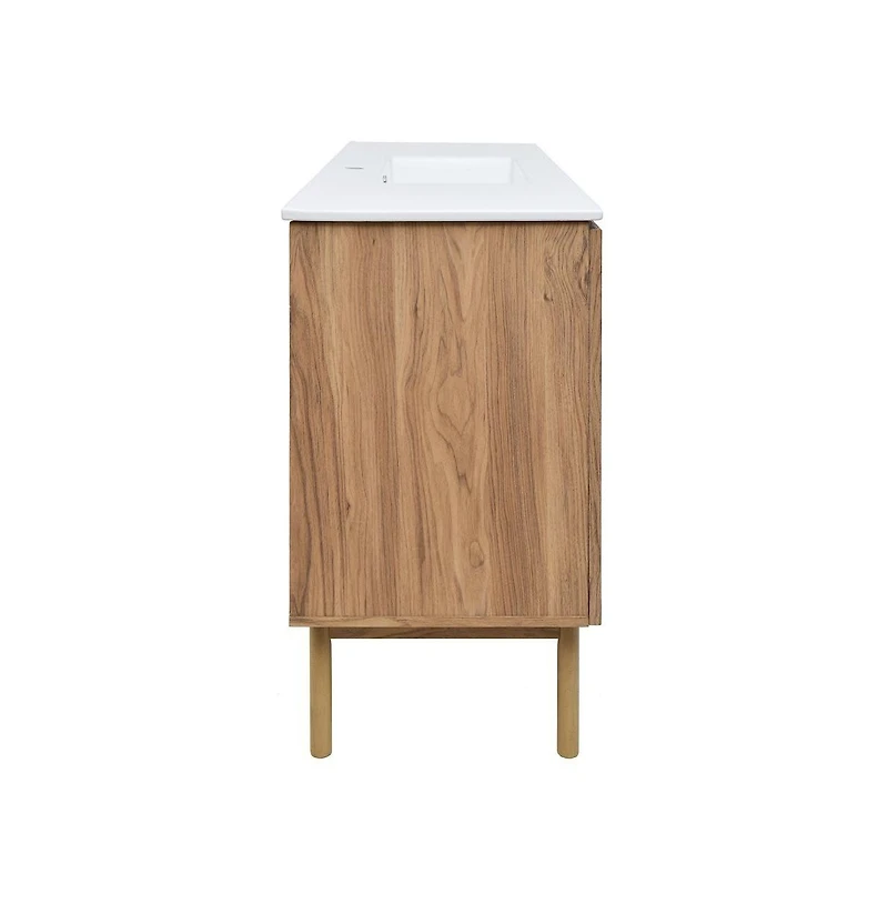 Swiss Madison Classe 48" Freestanding Bathroom Vanity in Golden Oak with Sink Top