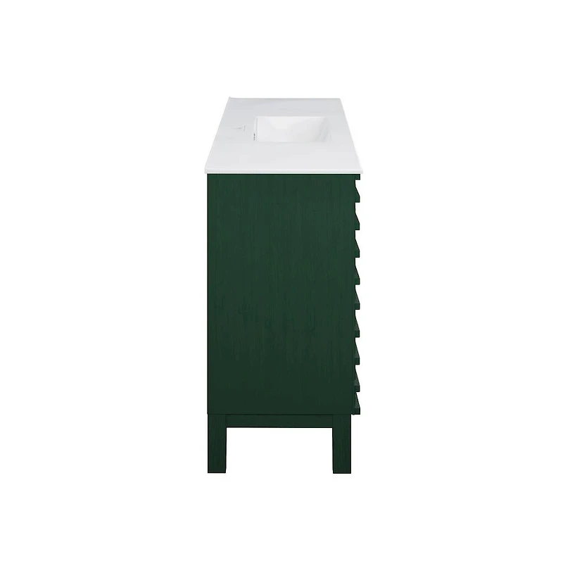 Swiss MadisonCascade 48" Freestanding Bathroom Vanity in Green Oak with Sink Top