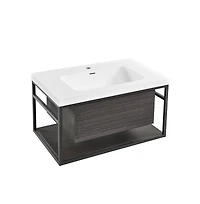 Swiss Madison Claire 30" Wall-Mounted Bathroom Vanity in Black Oak with Sink Top