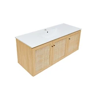 Swiss Madison Classe 48" Wall-Mounted Bathroom Vanity in Natural Oak