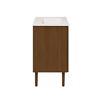 Bron 24" Freestanding Bathroom Vanity in Brown Oak with Sink Top