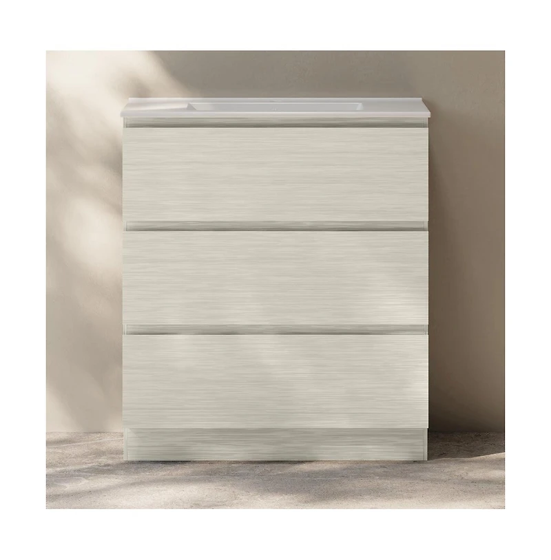 Swiss MadisonLiberte 30" Freestanding Bathroom Vanity in White Oak with Sink Top