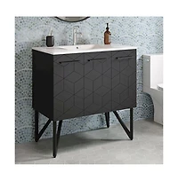 Swiss Madison Annecy 36" Freestanding Bathroom Vanity in Phantom Black with Sink Top