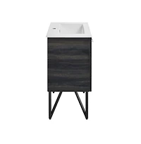 Swiss Madison Annecy 24" Freestanding Bathroom Vanity in Black Walnut with Sink Top