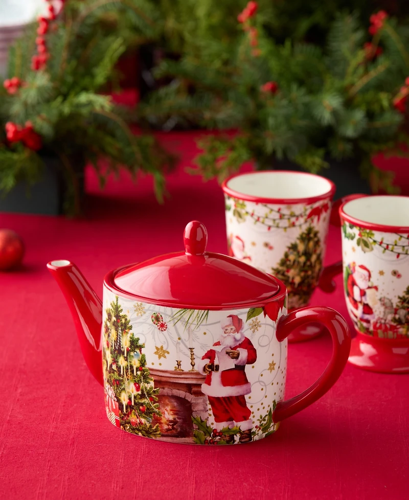 Certified International Santa's Delivery Ceramic 9" Teapot