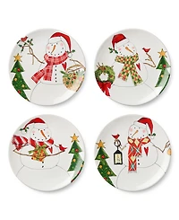 Certified International Snowman Delight Dinner Plates, Set of 4