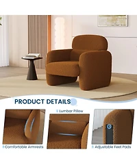gaomon Accent Chair Set of 2 Boucle Upholstered Armchair with Ergonomic Lumbar Support Wood Frame for Living Room Bedroom Office