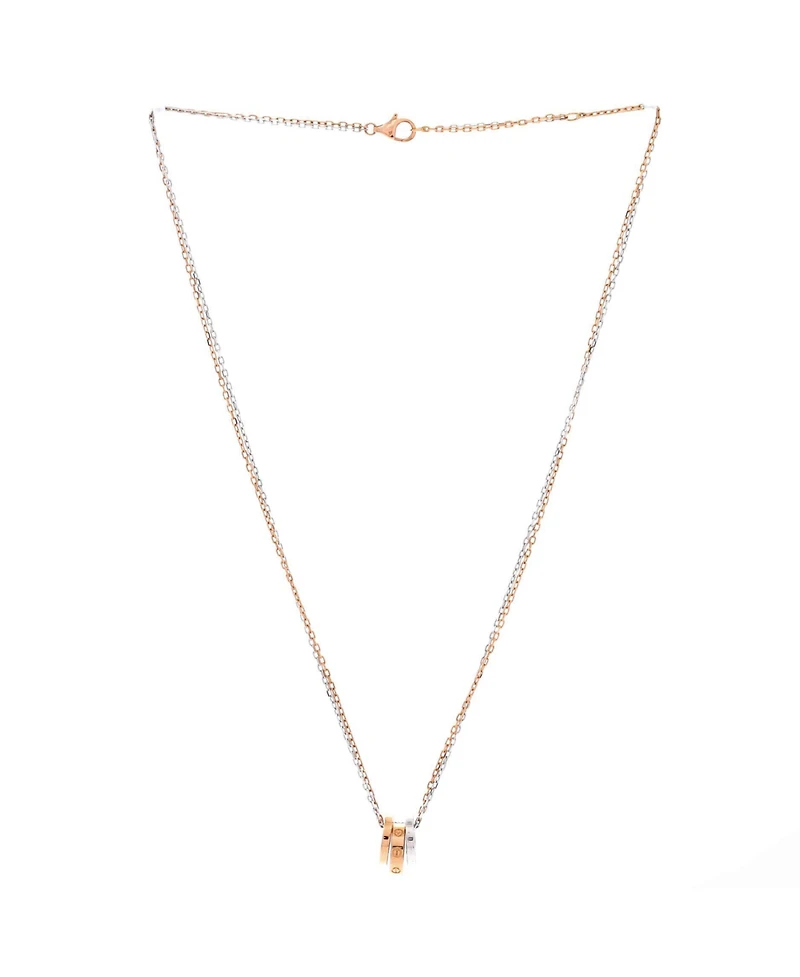 Pre-Owned Cartier Love 3 Ring Pendant Necklace