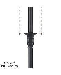 360 Lighting Dyna 58" High Black and Creme 2-Light Floor Lamp