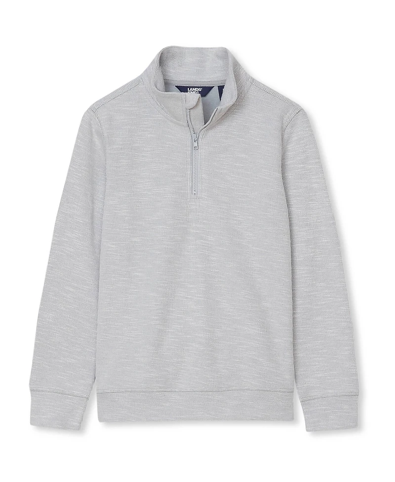 Lands' End Boys Quarter Zip Slub Sweater