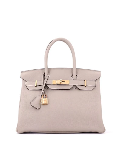 Pre-Owned Hermes Birkin 30 Handbag Grey Togo with Rose Gold Hardware