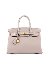 Pre-Owned Hermes Birkin 30 Handbag Grey Togo with Rose Gold Hardware