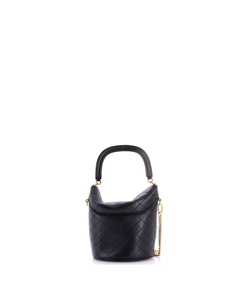 Pre-Owned Saint Laurent Mini Gaby Chain Bucket Bag Quilted Leather