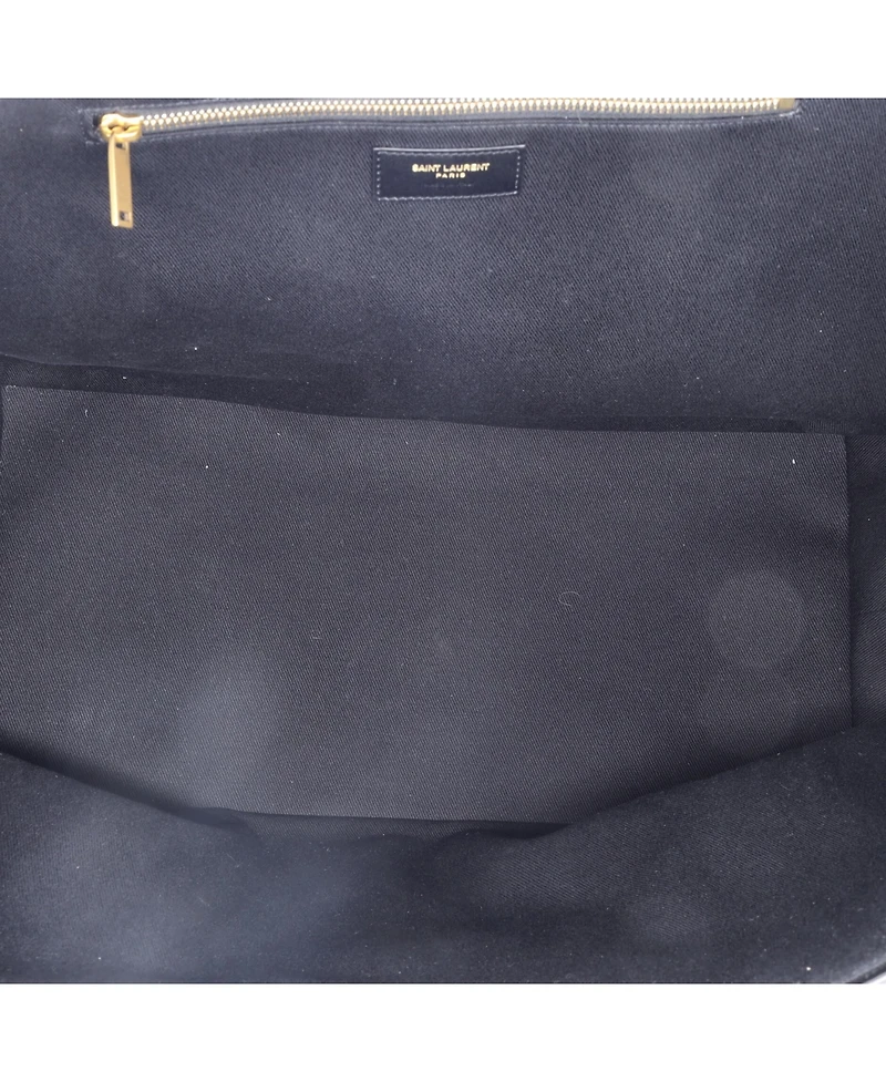Pre-Owned Saint Laurent Large Rive Gauche Open Tote Embroidered Canvas