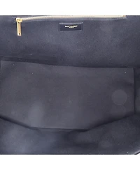Pre-Owned Saint Laurent Large Rive Gauche Open Tote Embroidered Canvas