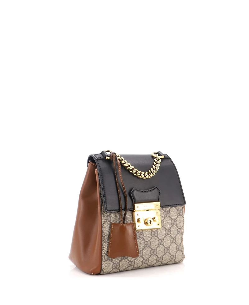 Pre-Owned Gucci Mini Padlock Backpack Gg Coated Canvas and Leather